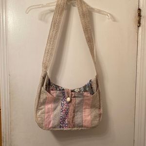 Quilted cloth crossbody bag & coin purse